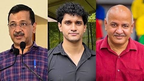 Saurav Das, Manish Sisodia and Arvind Kejriwal