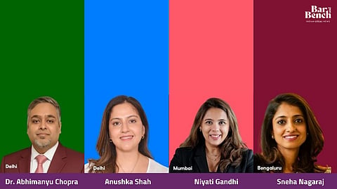 Dr. Abhimanyu Chopra (Delhi), Anushka Shah (Delhi), Niyati Gandhi (Mumbai) and Sneha Nagaraj (Bengaluru)