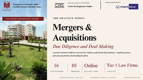 NLU Delhi x Mentblue Mergers & Acquisitions course