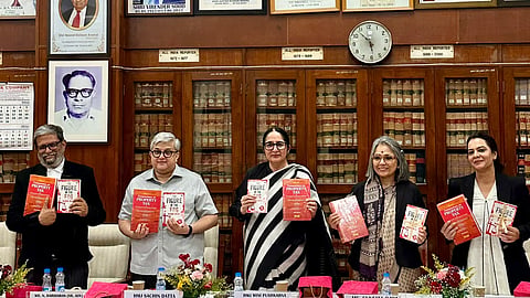 DHCBA President N Hariharan, Justice Sachin Datta, Justice Mini Pushkarna, AoR Sunieta Ojha, Advocate Manini Brar