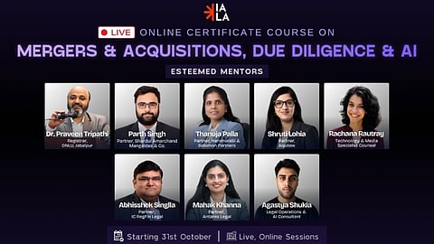 M&A, Due Diligence & AI course DNLU Jabalpur and IALA