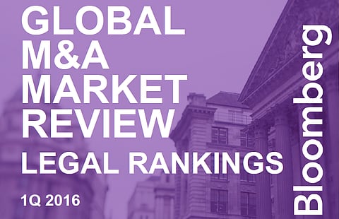 Bloomberg Q1 2016: Cyril Amarchand Mangaldas tops deal value table; AZB first in deal count