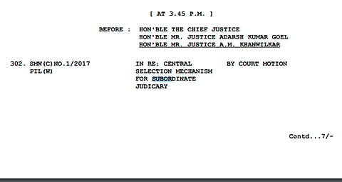 Breaking:Supreme Court initiates suo-moto PIL on Central selection mechanism for subordinate judiciary