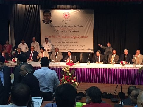 Bar Council of India holds felicitation ceremony for CJI Dipak Misra