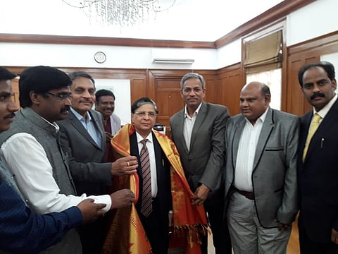 Lawyers delegation from Andhra and Telangana meet CJI Dipak Misra