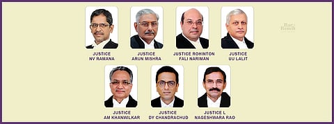 ಭೌತಿಕ ವಿಚಾರಣೆ ಆರಂಭಕ್ಕೆ ಪ್ರಾಯೋಗಿಕವಾಗಿ 3 ದೊಡ್ಡ ಕೊಠಡಿ ಅಣಿಗೊಳಿಸಲು 7 ನ್ಯಾಯಮೂರ್ತಿಗಳ ಸುಪ್ರೀಂ ಸಮಿತಿ ಸೂಚನೆ
