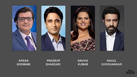 Arnab Goswami, Pradeep Bhandari, Navika Kumar, Rahul Shivshankar
