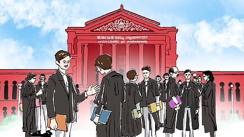 Karnataka High Court with lawyers 