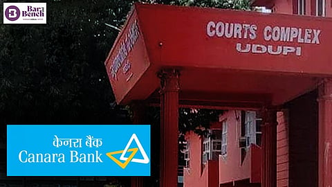 Canara Bank Logo and Udupi district court complex