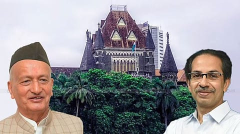 Uddhav Thackeray and Governor Bhagat Singh Koshyari with Bombay HC background&nbsp;