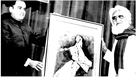 Rajiv Gandhi with MF Hussain