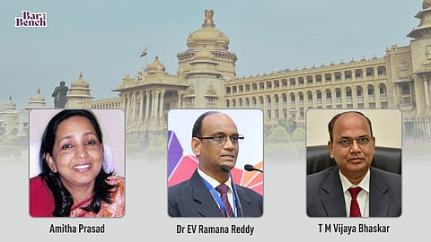 IAS officers Amitha Prasad, Dr. E V Ramana Reddy, T M Vijaya Bhaskar & Vidhan Soudha