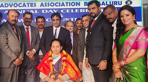 AAB recently felicitated Justice S Sujatha. Hc Judge B Verappa, AAB office bearers were present. 