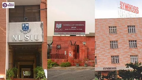 NLSIU Bangalore, NLU Delhi and Symbiosis Law School, Pune