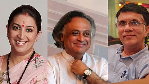 Smriti Irani, Jairam Ramesh and Pawan Khera
