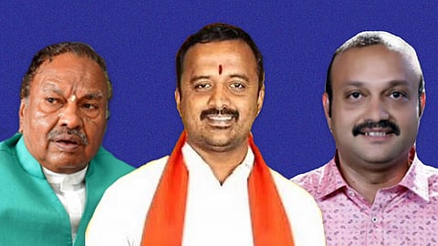 Former minister K S Eshwarappa, Santosh Patil (deceased contractor) and K E Kantesh