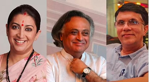 Smriti Irani, Jairam Ramesh and Pawan Khera
