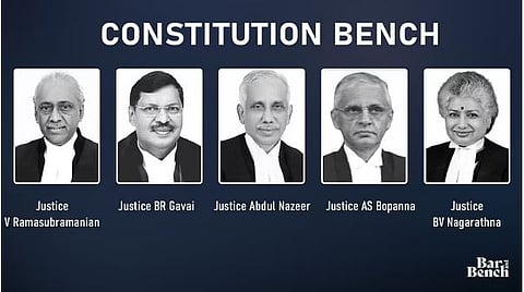 Justices V Ramasubramanian, BR Gavai, Abdul Nazeer, AS Bopanna, BV Nagarathna

