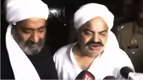 [L to R] Atiq Ahmed's brother Ashraf and Atiq Ahmed
