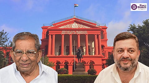 Shamanur Shivashankarappa and Minister S S Mallikarjun with Karnataka HC