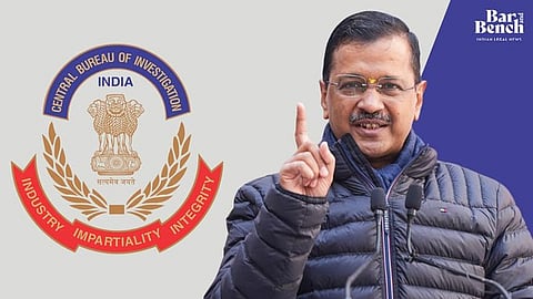 Arvind Kejriwal and CBI Logo
