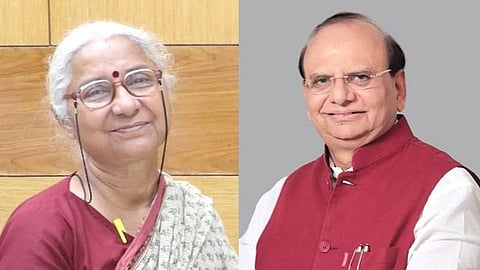 Medha Patkar and VK Saxena
