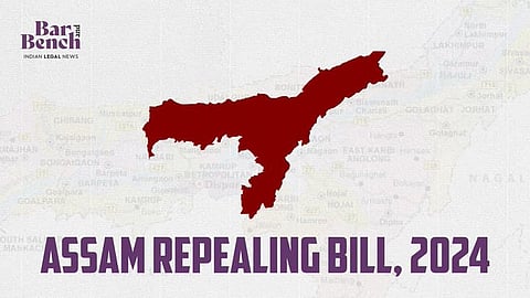Assam Map with Assam Repealing Bill, 2024
