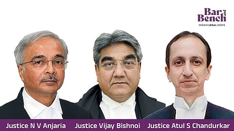 ಸುಪ್ರೀಂ ಕೋರ್ಟ್‌ ನ್ಯಾಯಮೂರ್ತಿಗಳಾಗಿ ಅಂಜಾರಿಯಾ, ಬಿಷ್ಣೋಯ್ ಹಾಗೂ ಚಂದೂರ್ಕರ್ ನೇಮಕ: ಕೇಂದ್ರದ ಅಧಿಸೂಚನೆ