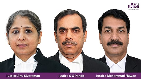 Justices Anu Sivaram, S G Pandit and Mohammad Nawaz