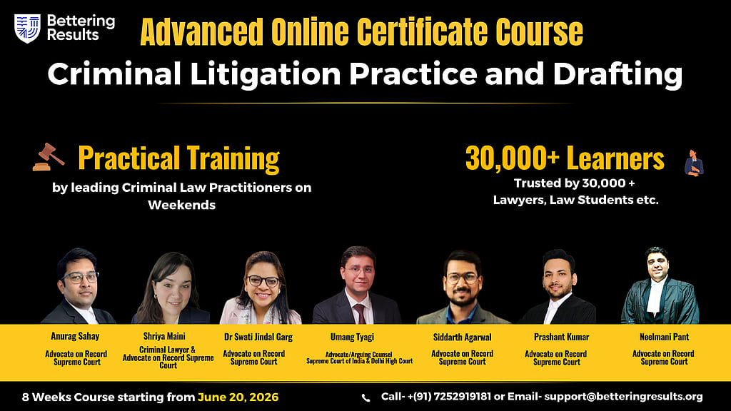 Certificate Course on Criminal Litigation Practice & Drafting by ...