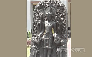 দিনাজপুরে কষ্টি পাথরের বিষ্ণু মূর্তি উদ্ধার