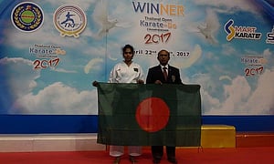 থাইল্যান্ডে কারাতে চ্যাম্পিয়নশিপে বুবলির রুপা