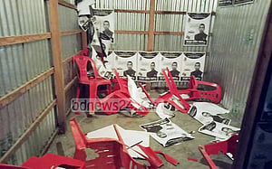 বেলকুচিতে আওয়ামী লীগের দুটি নির্বাচনী কার্যালয় ভাংচুর