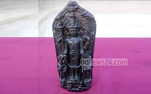 মৌলভীবাজারের কষ্টি পাথরের বিষ্ণু মূর্তি উদ্ধার