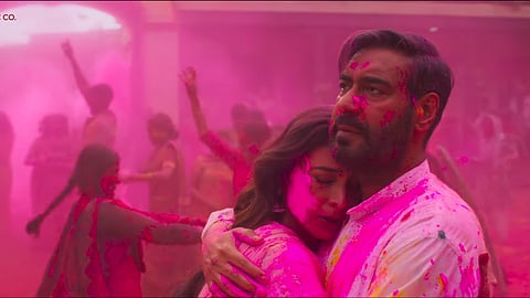 Ajay Devgn and Tabu in a still from the music video
