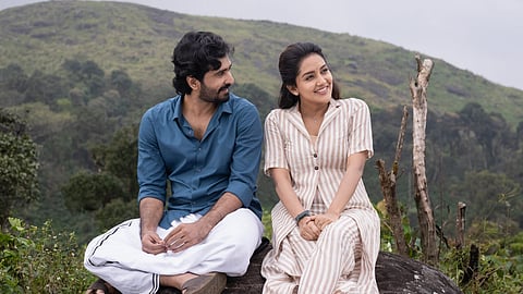 A still from Little Hearts featuring Shane Nigam and Mahima Nambiar 