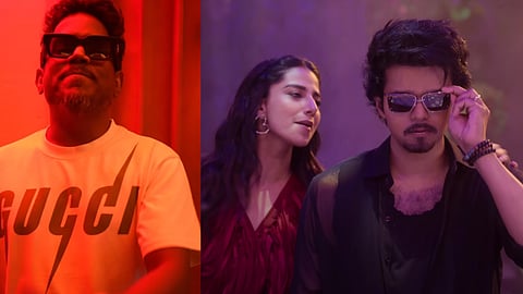 Yuvan (L) and a still from the song