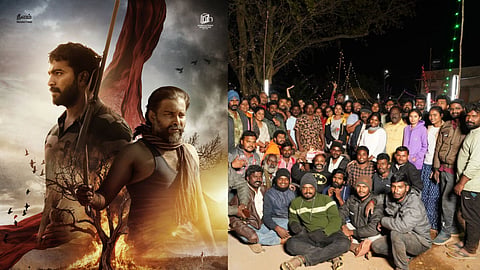 Dinesh and Kalaiyarasan are up in arms in Thandakaaranyam first look