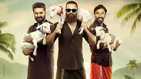 (L to R) Vijay Babu, Jayasurya, Midhun Manuel Thomas