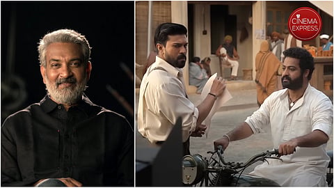 SS Rajamouli; A still from RRR: Behind and Beyond