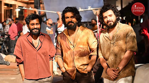 Buchi Babu Sana shares BTS stills from sets of Ram Charan starrer Peddi