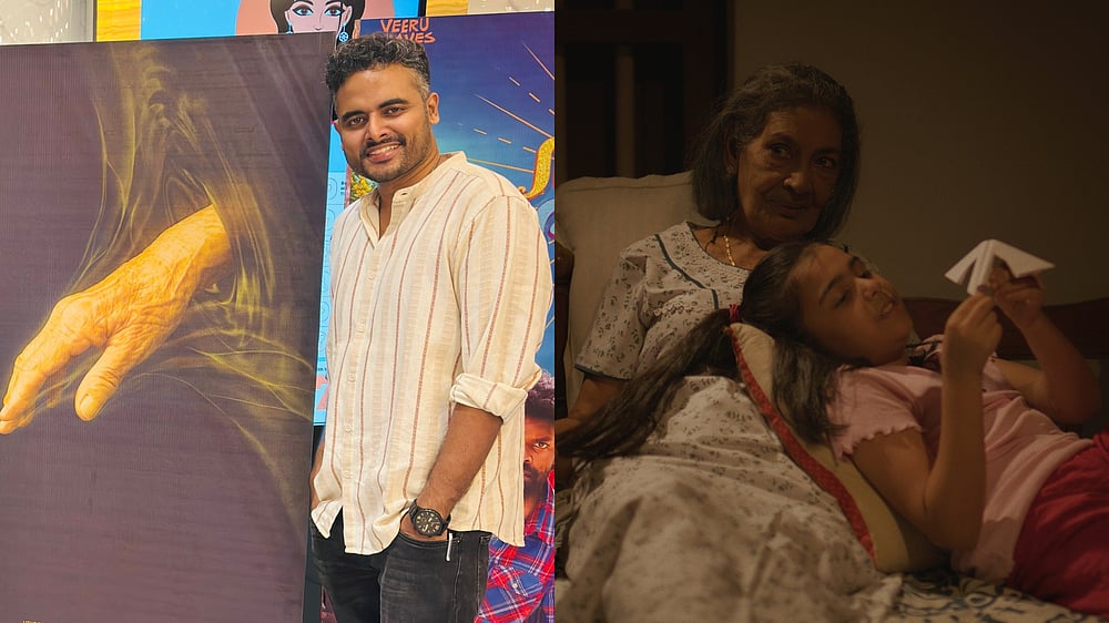 Tony Davis with KPAC Leela and Vriddhi Vishal during Bhoothayanam