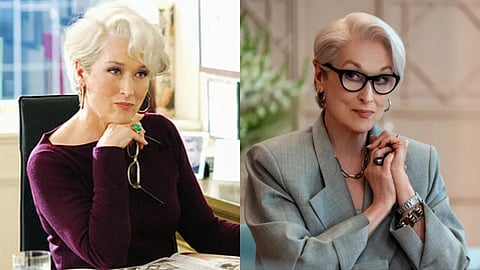 Meryl Streep as Miranda Priestly in The Devil Wears Prada (2006) and The Devil Wears Prada 2 (2026)