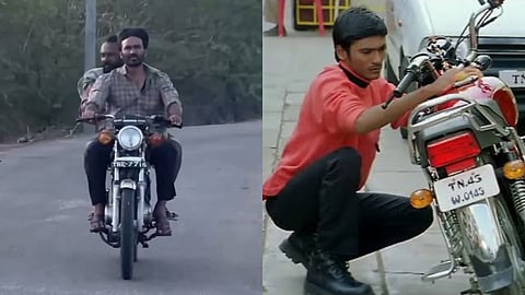 Kara AD shares BTS of Dhanush riding RX100: 'Thiruda Thirudi vibes'