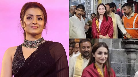 Trisha offers prayers at Tirupati temple on her birthday