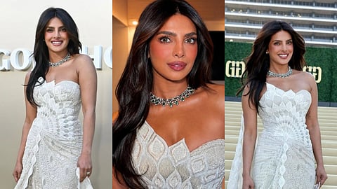 Priyanka Chopra stuns in Chikankari gown as she receives Global Vanguard Honor