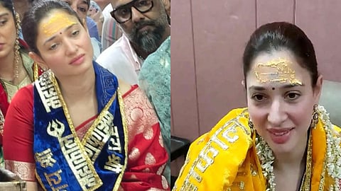 Tamannaah Bhatia attends Bhasma Aarti at Mahakaleshwar Temple in Ujjain