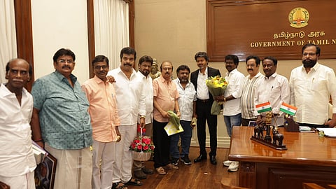 K Bhagyaraj quotes MGR song after meeting TN CM Vijay with South Indian Film Writers' Association
