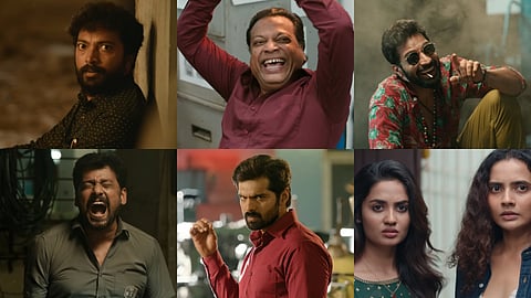 Moondram Kan Teaser: Kalaiyarasan, Santhosh Pratap, Vidaarth and Thrigun are suspects in a murder