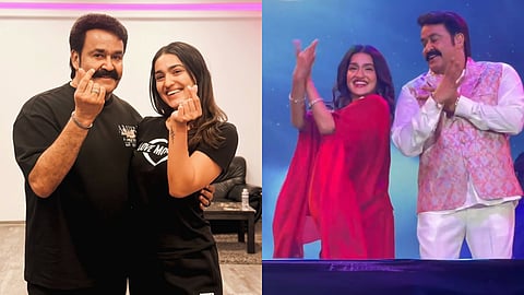 ‘Pookie’ Mohanlal and Sania Iyappan dance to Megham Karukatha from Thiruchitrambalam: Watch